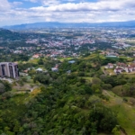 Lush green property with rolling hills and trees, ideal for luxury condo development