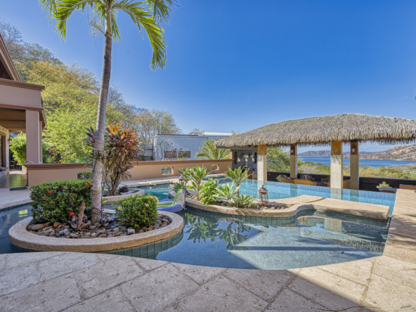 Luxurious estate, Hermosa Montaña, with pool and lush gardens in Playa Hermosa, Costa Rica.