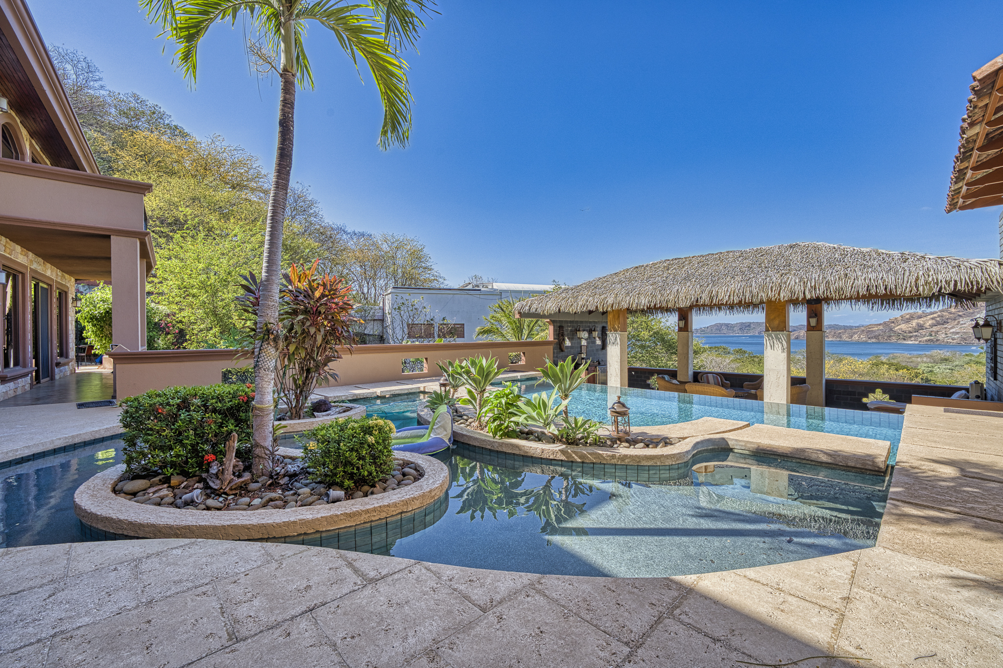 Luxurious estate, Hermosa Montaña, with pool and lush gardens in Playa Hermosa, Costa Rica.