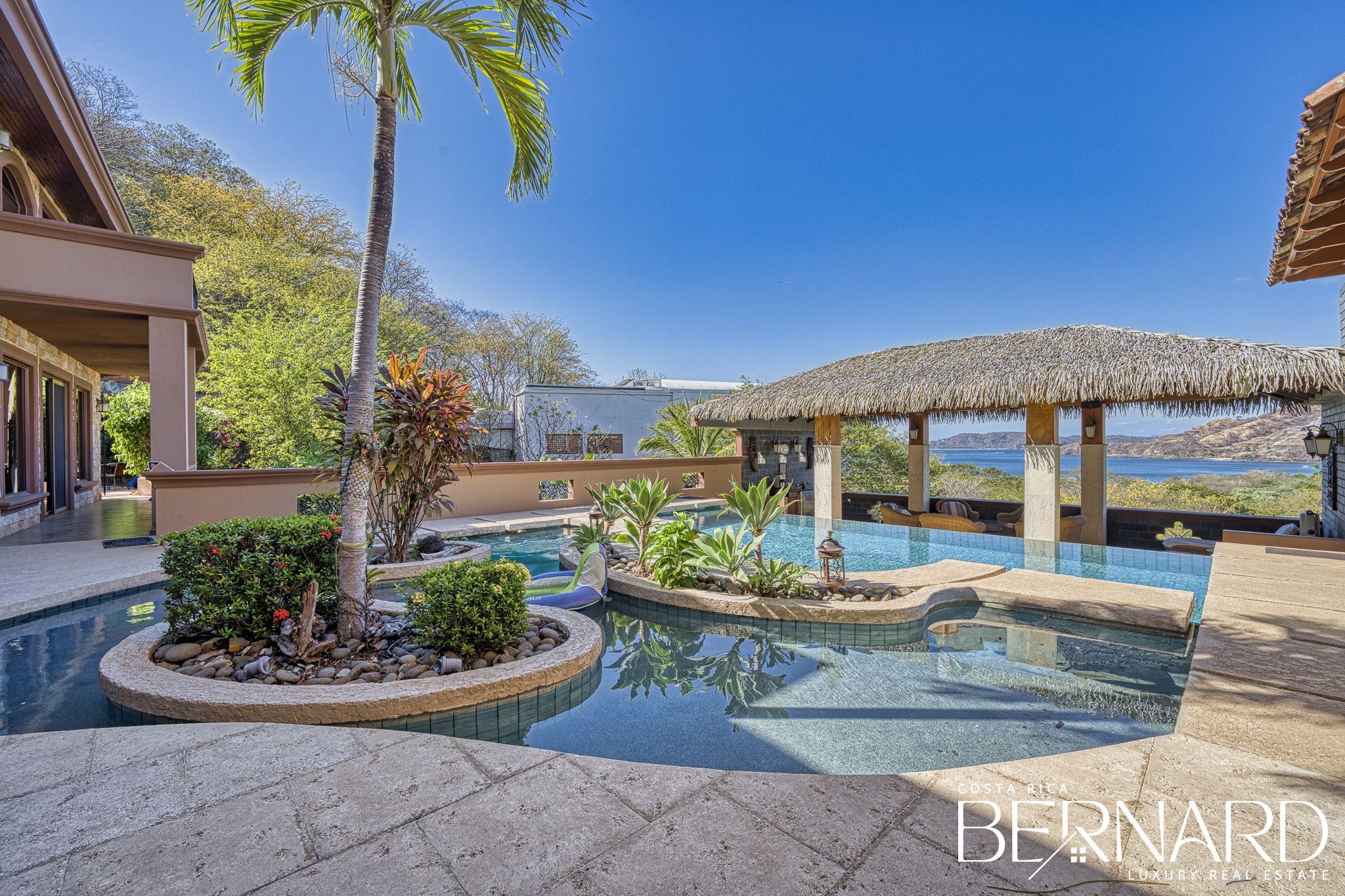 Luxurious estate, Hermosa Montaña, with pool and lush gardens in Playa Hermosa, Costa Rica.