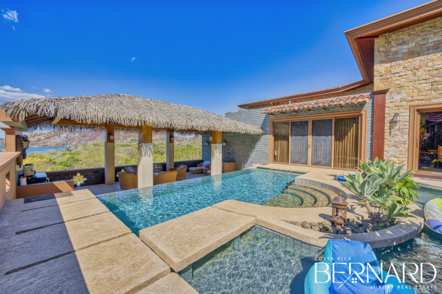 Luxurious estate, Hermosa Montaña, with pool and lush gardens in Playa Hermosa, Costa Rica.